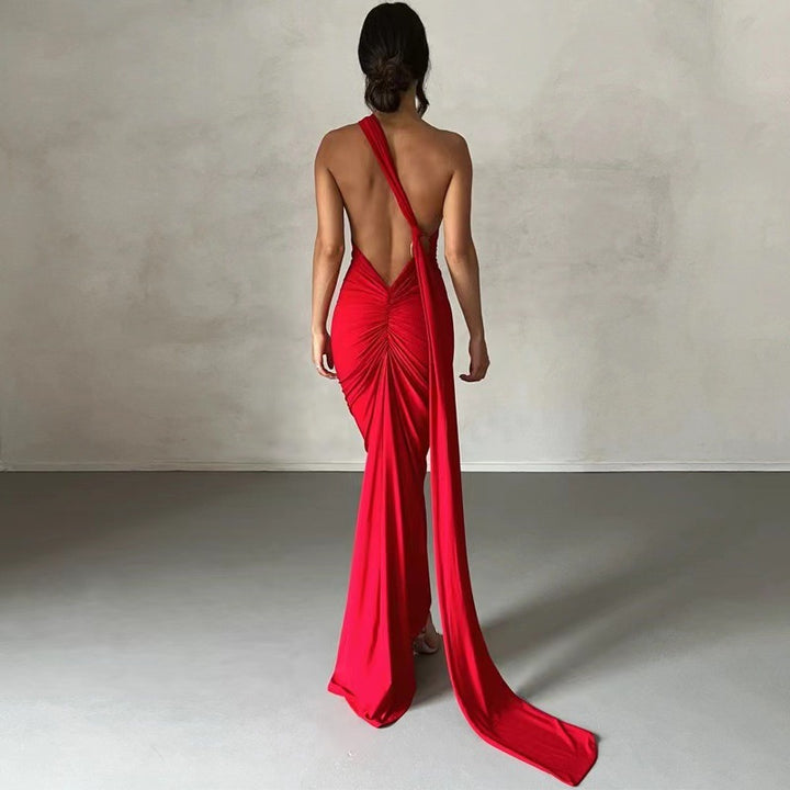 Damen Elegantes Wickelkleid mit asymmetrischem Saum und figurbetontem Schnitt Drune
