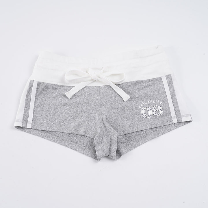Damen Freizeitshorts mit elastischem Bund und dekorativem Bindegürtel Drune