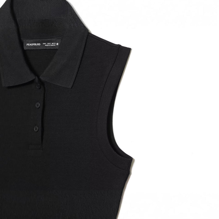Damen Polo-Kleid mit schwingendem Rock und klassischem Kragen Drune