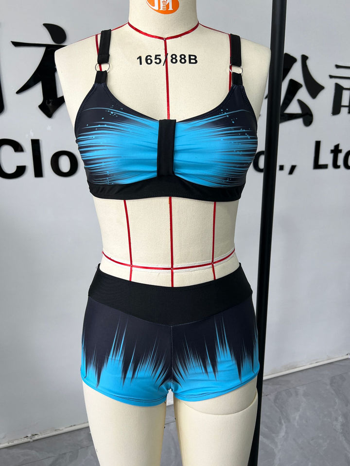 Damen nan sportliches Bikini-Set mit stützendem Bustier-Top und figurformenden Badeshorts Drune