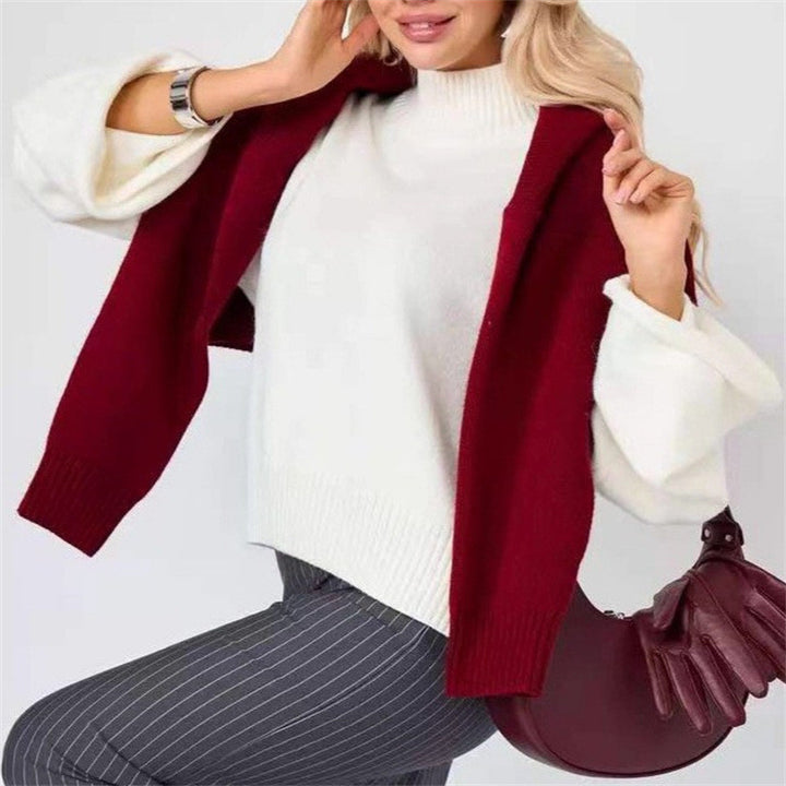 Damen Strickpullover mit lässigem Schnitt und Volumenärmeln Drune