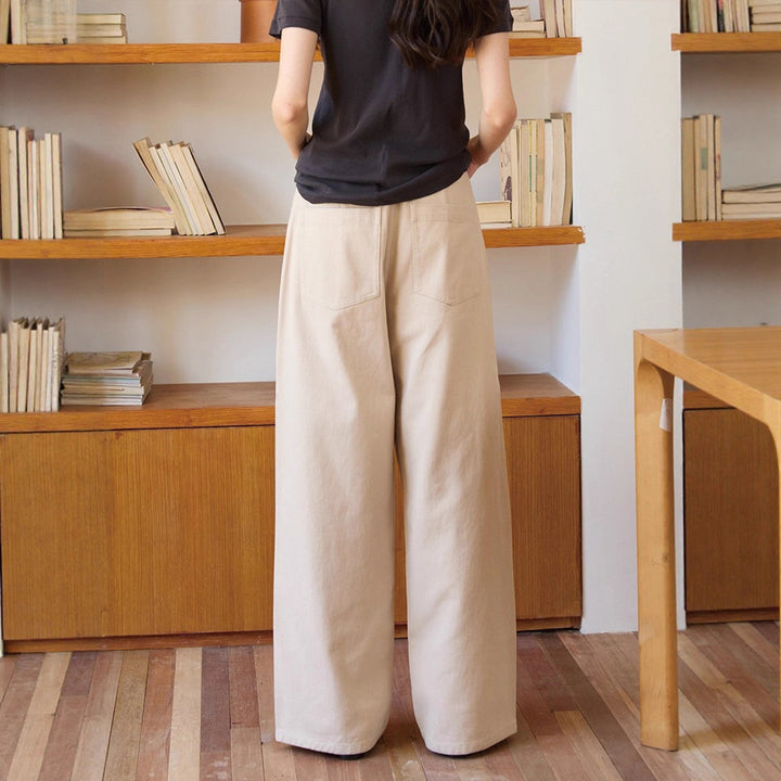Damen weite Hochbundhose aus hochwertigem Baumwollmix Drune