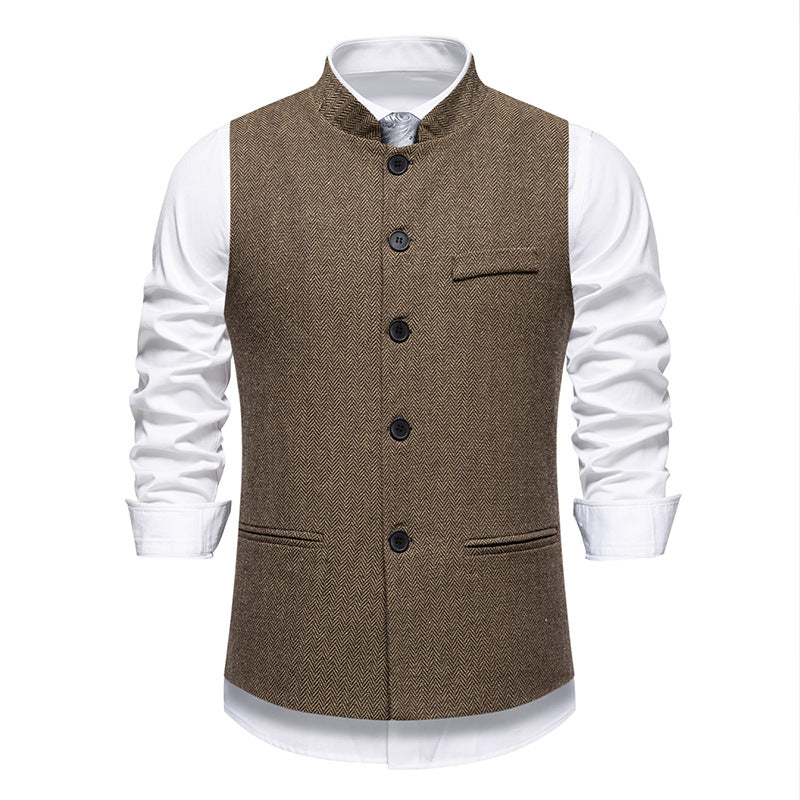 Herren elegante Weste aus strukturiertem Stoff Drune