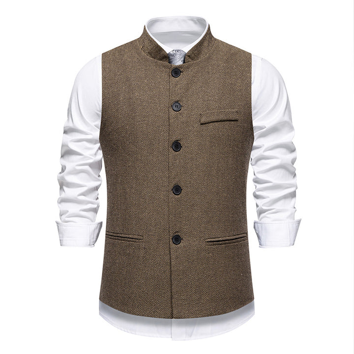 Herren elegante Weste aus strukturiertem Stoff Drune