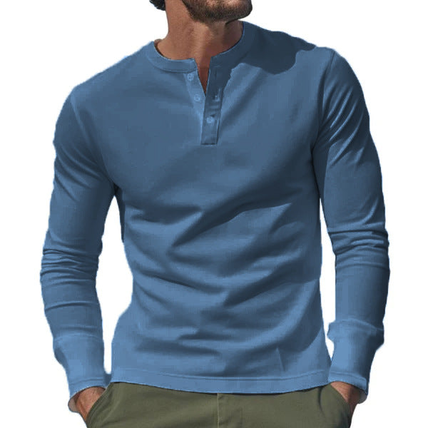 Herren nan Langarmshirt mit Knopfleiste und schmaler Passform Drune