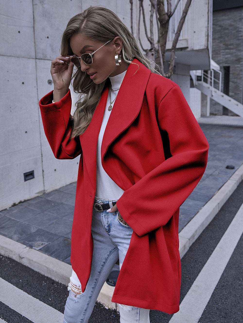 Damen Elegante Oversized Jacke Drune