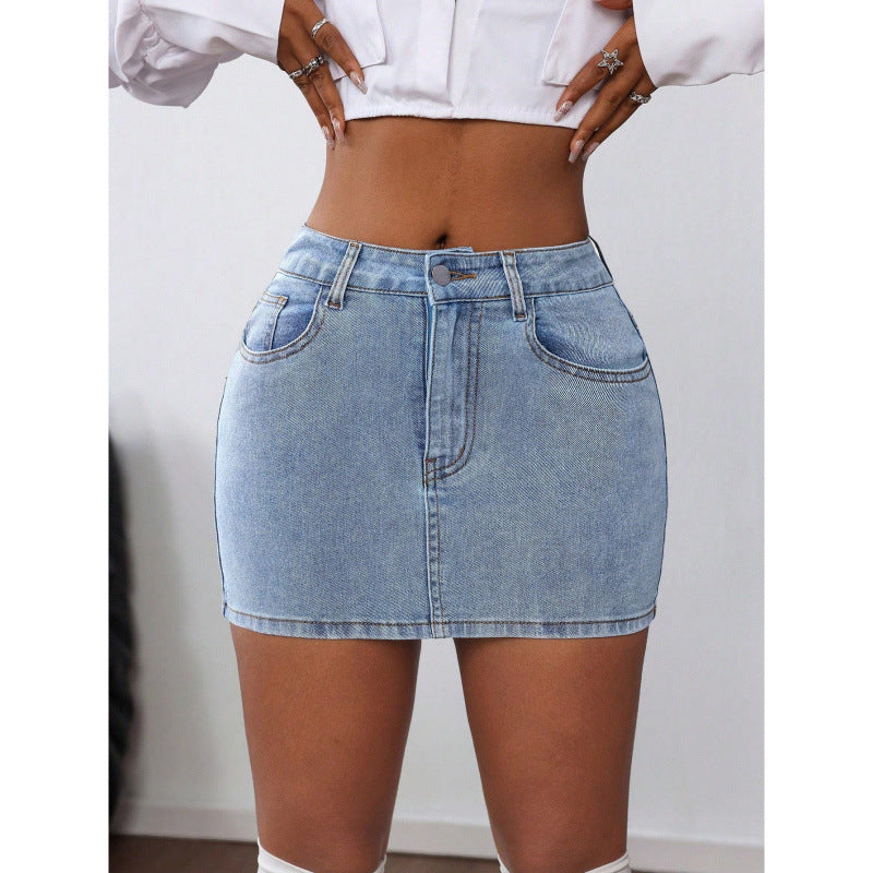 Damen Denim Minirock mit eleganten Schnürdetails Drune