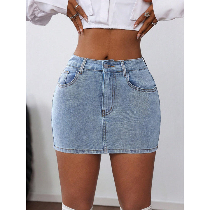 Damen Denim Minirock mit eleganten Schnürdetails Drune