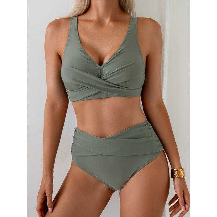 Damen Hochtailliertes Bikini-Set mit raffiniertem Wickeldesign Drune