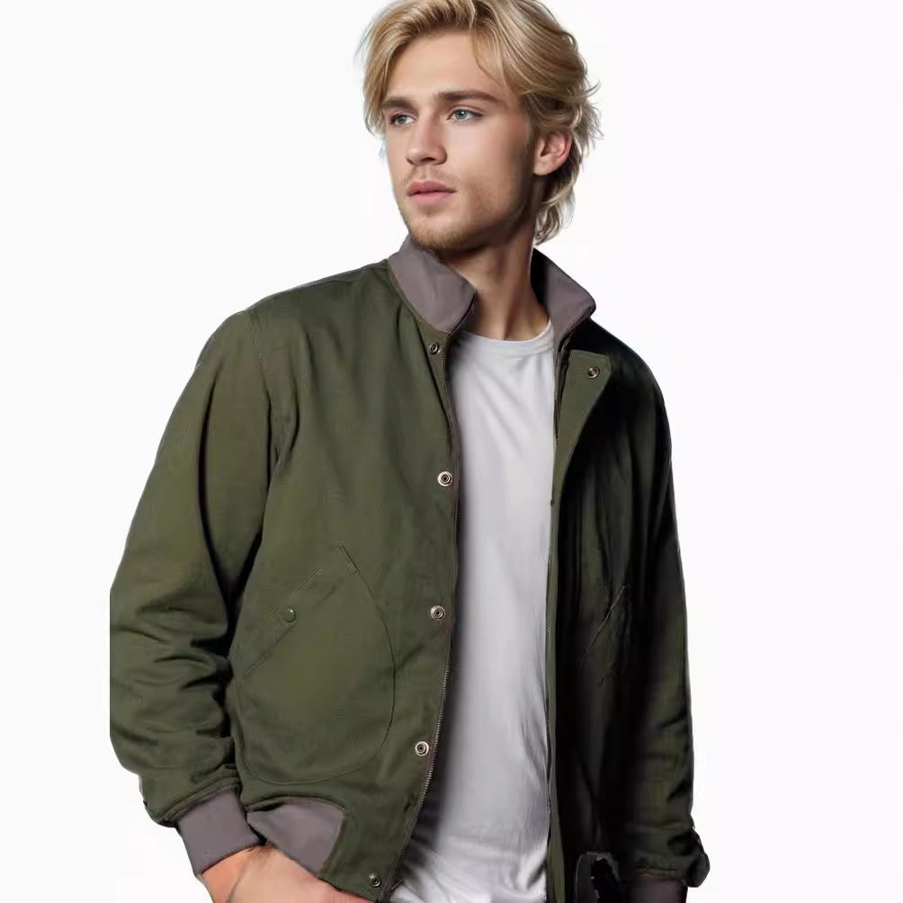 Herren lässige Freizeitjacke mit klassischem Kragen Drune