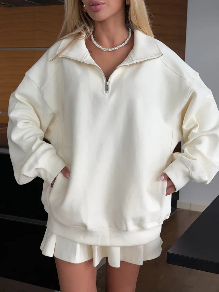 Damen sportlicher Pullover mit Reißverschluss Drune