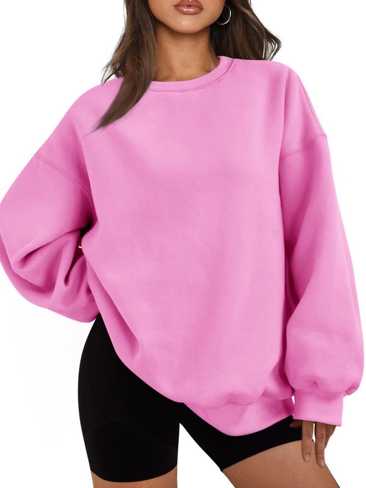 Damen nan Boxy-Crewneck-Sweat mit extraweiter Passform, Raglanärmeln und weichem Fleece-Innenfutter Drune