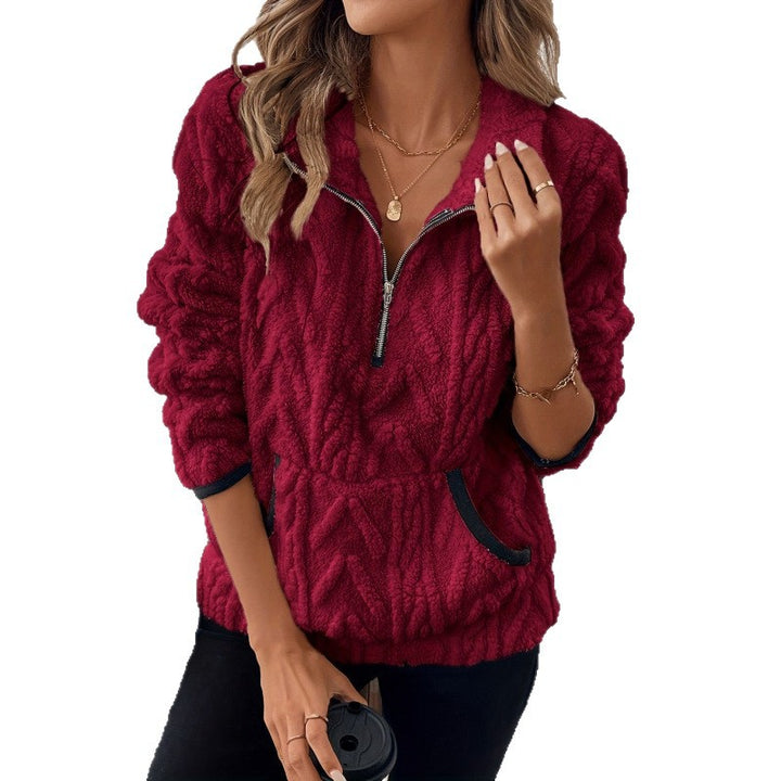 Damen Bequemer Hoodie mit hochschließendem Reißverschluss und praktischen Taschen Drune