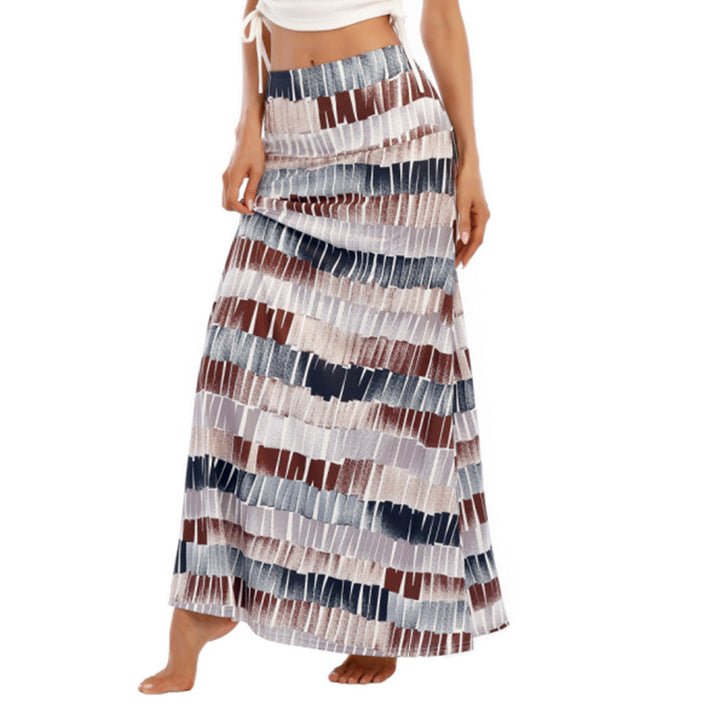 Damen nan Maxirock mit Elastikbund und Eingrifftaschen im Boho-Muster Drune