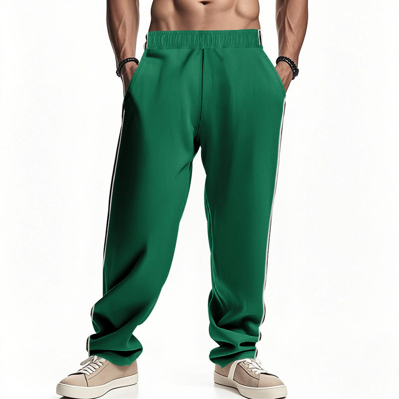 Herren Sportliche Freizeithose mit seitlichen Streifen und elastischem Bund Drune