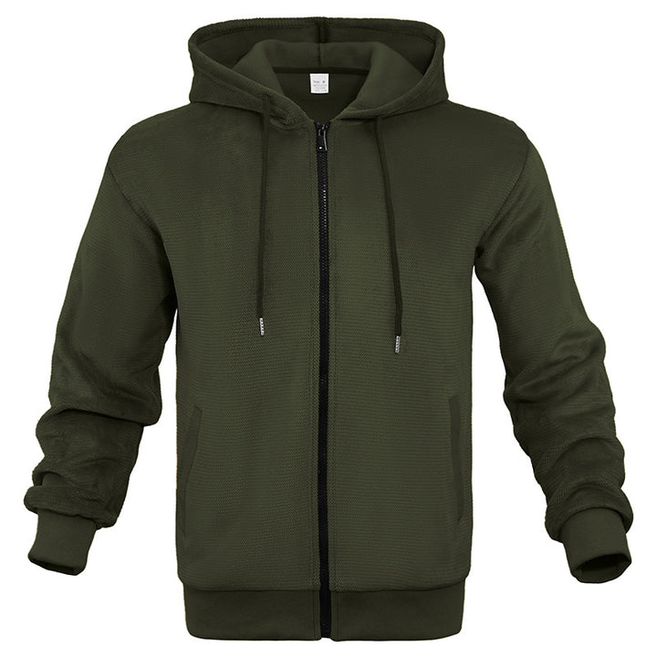 Herren sportliche Kapuzenjacke aus atmungsaktivem Material mit seitlichen Reißverschlusstaschen Drune