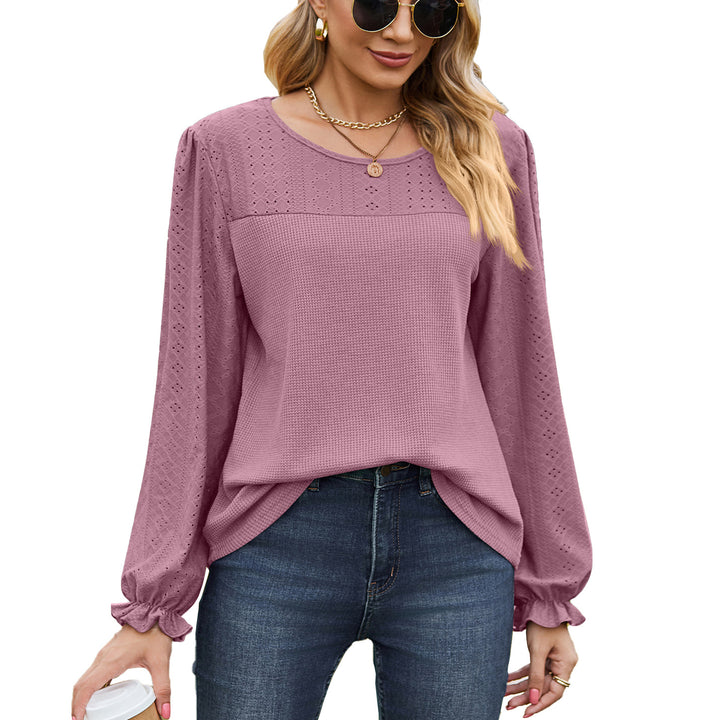 Damen Oberteil mit strukturiertem Design und eleganten Puffärmeln Drune