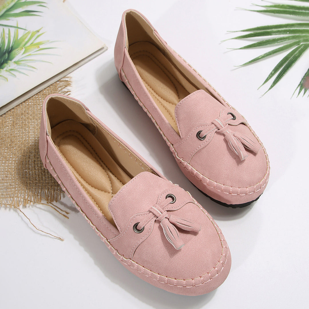 Damen bequeme Slipper mit dekorativem Bogen Drune