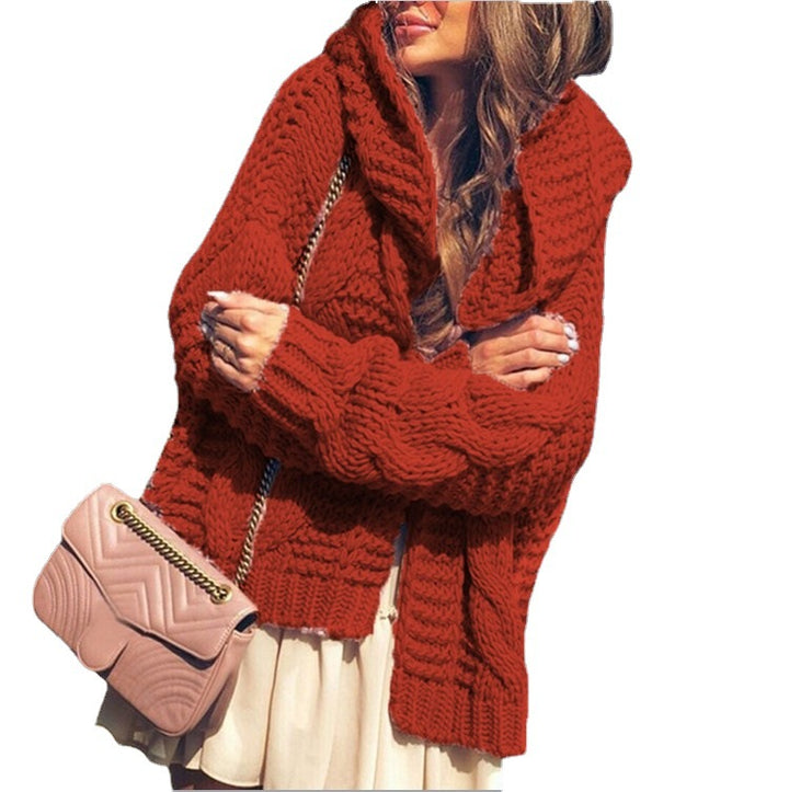 Damen Grobstrick-Cardigan mit voluminösen Ärmeln und lässigem Schnitt Drune