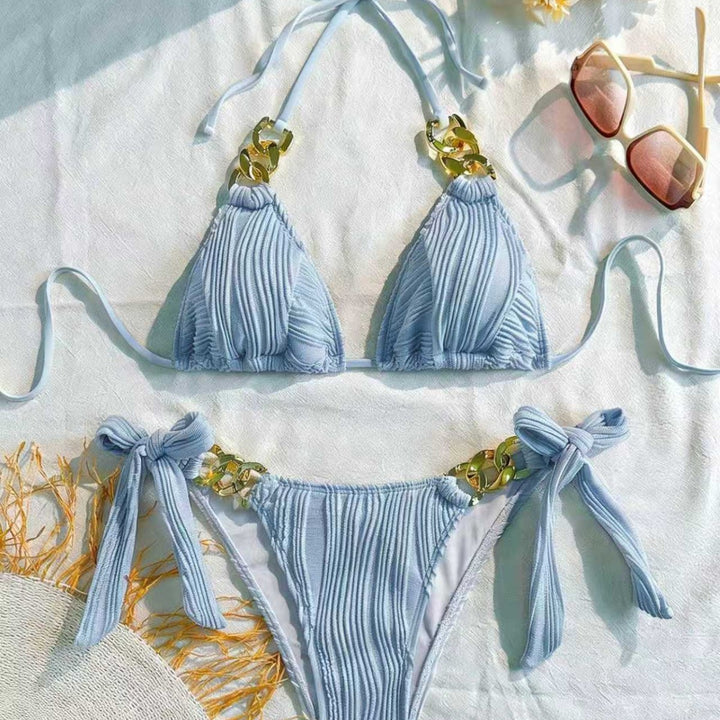 Damen Triangel-Bikini mit dekorativen Kettenelementen Drune
