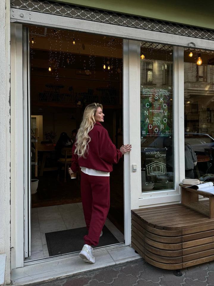 Damen lässiges Sweatshirt-Set mit elastischem Bündchen Drune
