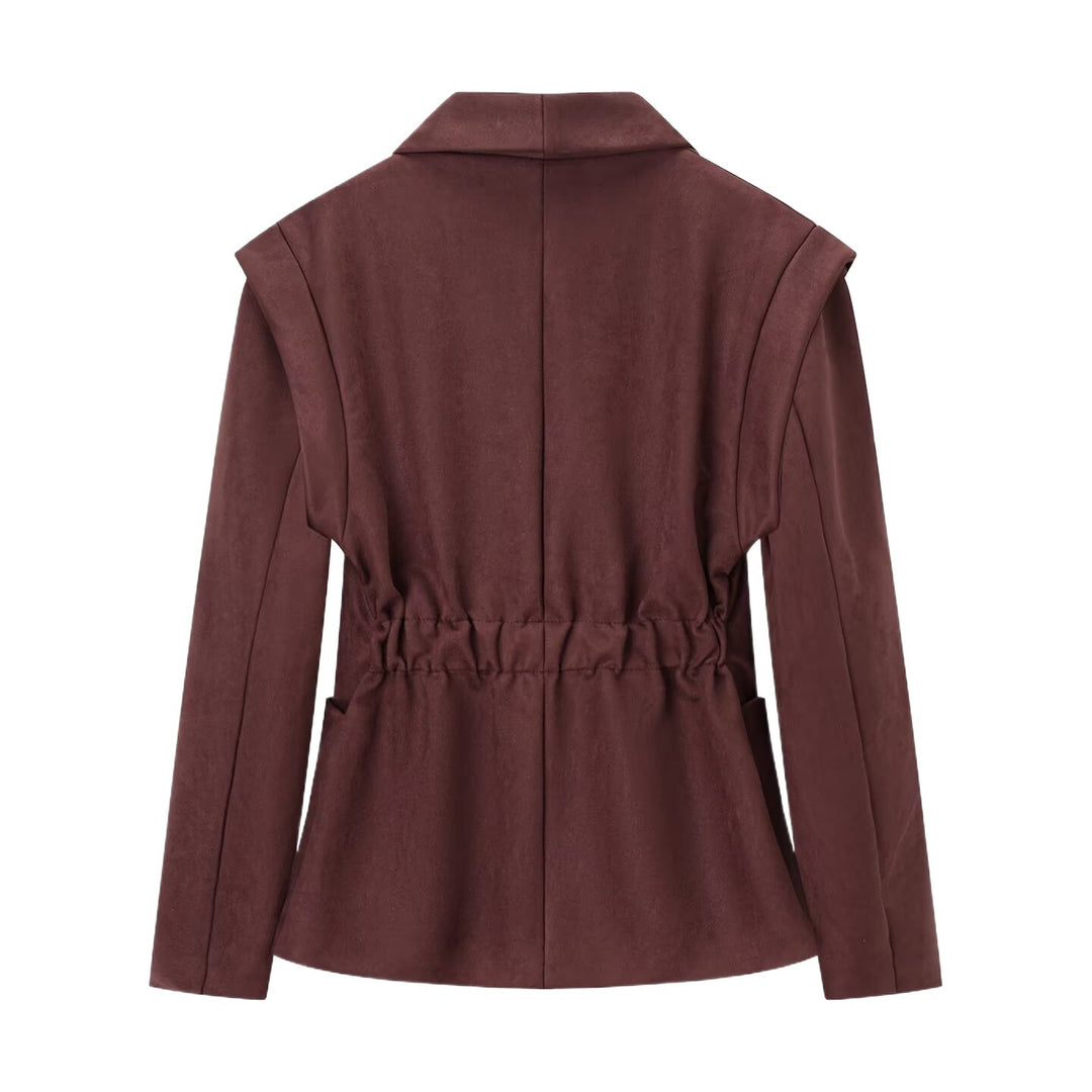 Damen elegante Blazerjacke mit schickem Kragen Drune