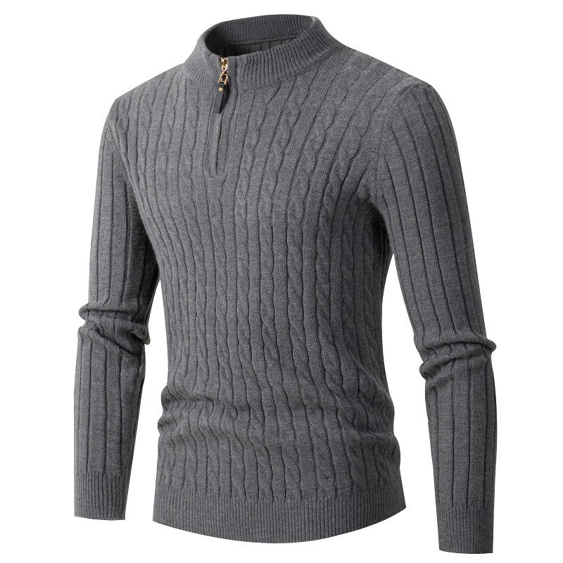 Herren eleganter Rollkragenpullover mit strukturiertem Zopfmuster Drune