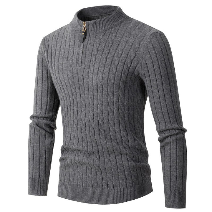 Herren eleganter Rollkragenpullover mit strukturiertem Zopfmuster Drune