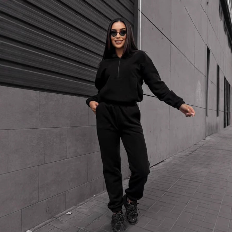 Damen sportlicher Hoodie und Jogginghose Set Drune