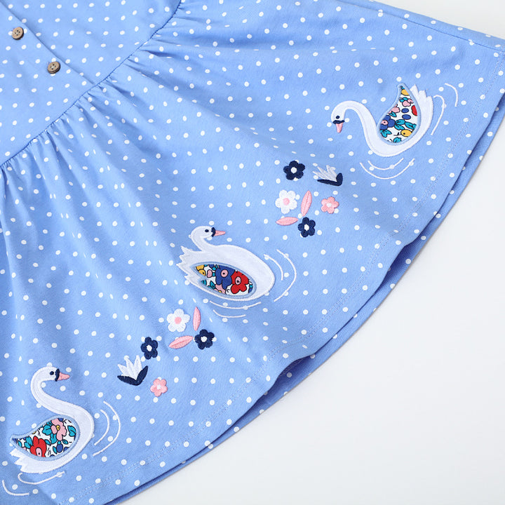 Mädchen Sommerkleid mit verspieltem Schwanenmotiv Drune