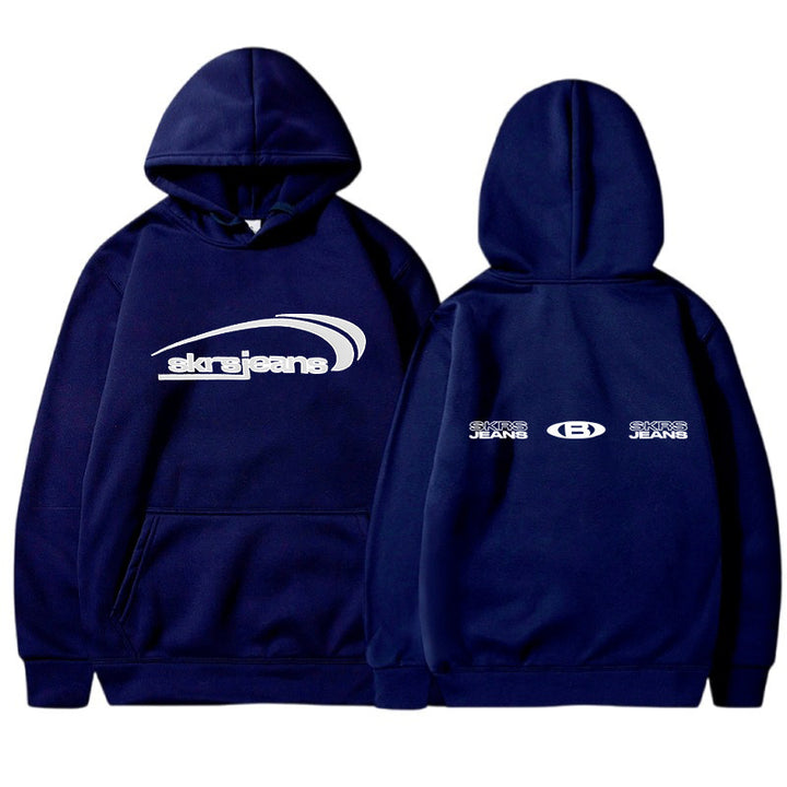 Damen Kapuzensweater mit modernem Logo-Design und praktischen Kängurutaschen Drune