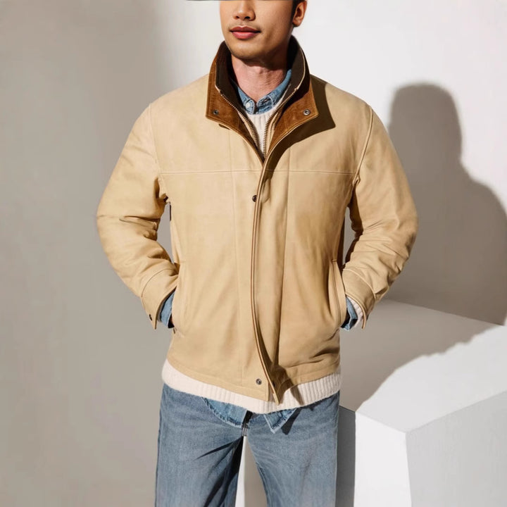 Herren Lederjacke im klassischen Stil mit wärmenden Innenfutter Drune