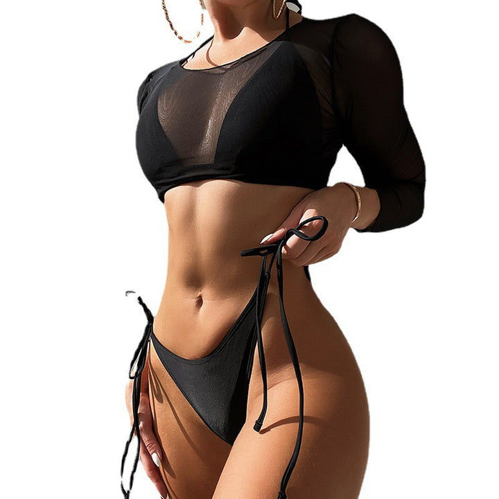 Damen Langarm-Bikini-Set mit marbled Design Drune