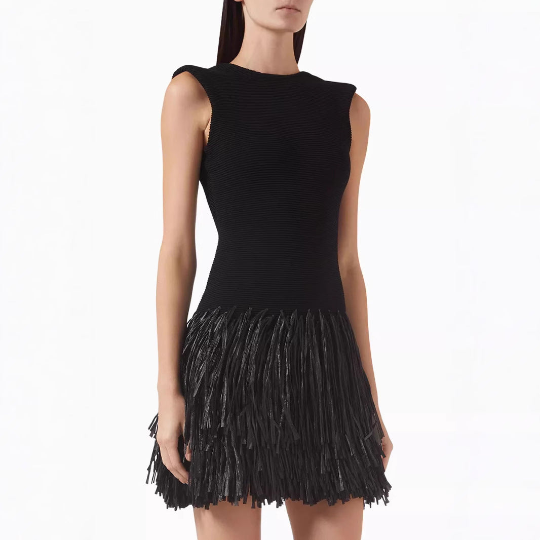 Damen Fransenmini-Kleid mit figurbetontem Schnitt Drune
