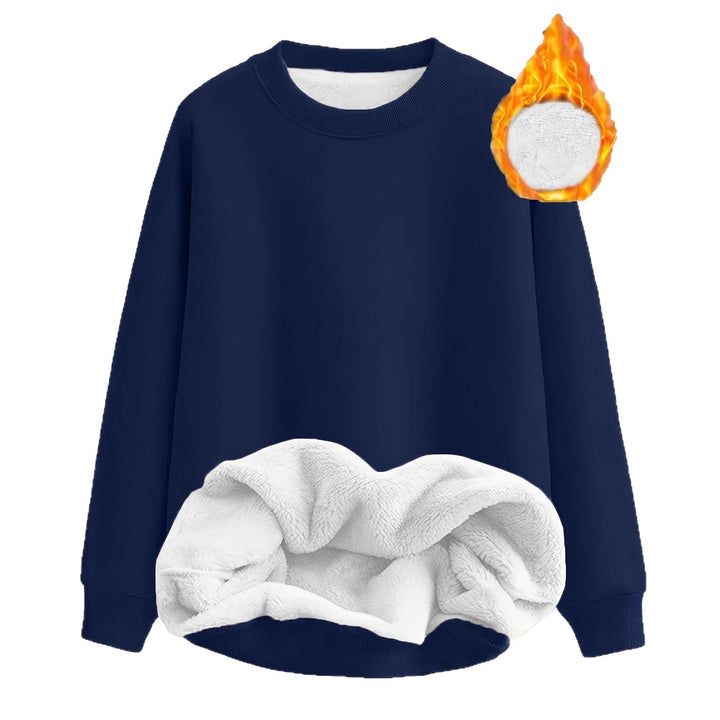 Damen Kuscheliger Fleece-Pullover mit weichem Innenfutter und elastischem Bund Drune