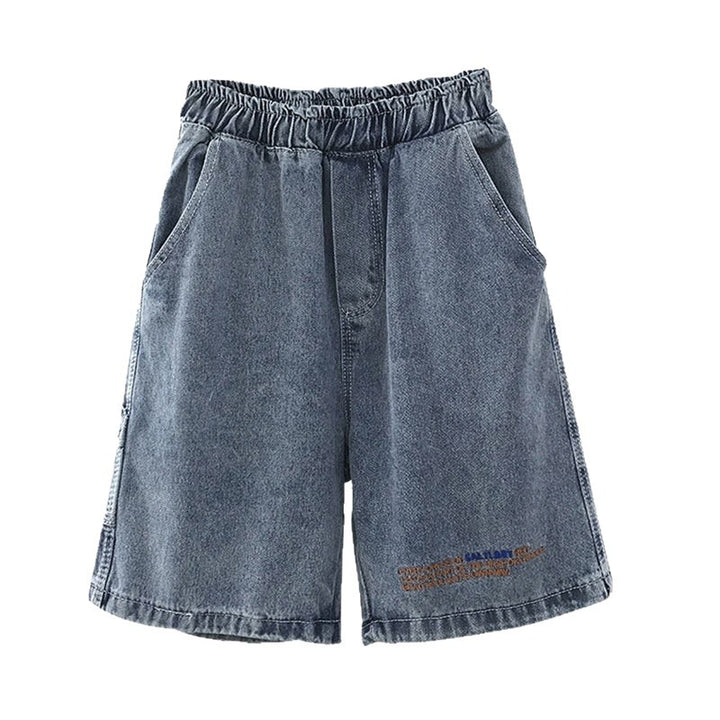Damen bequeme Denim-Shorts mit elastischem Bund Drune