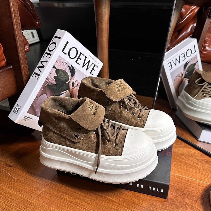 Damen Plateausneaker mit modischem Umschlag und komfortabler Sohle Drune