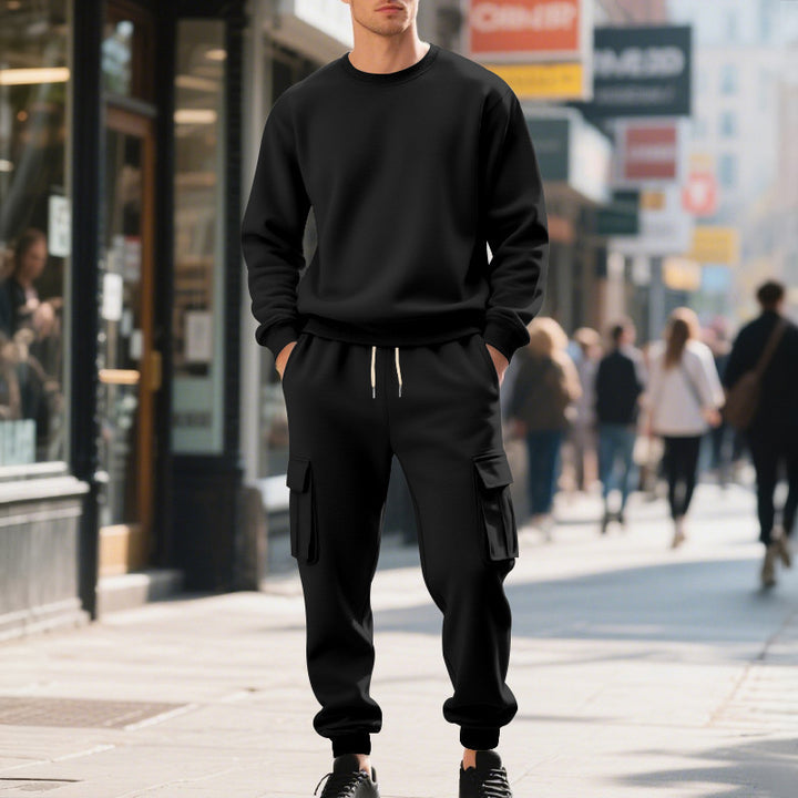 Herren lässiges Sweatshirt und Cargo-Hose Set Drune