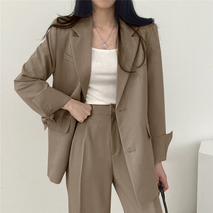 Damen elegantes Blazer-Set mit weitem Schnitt Drune