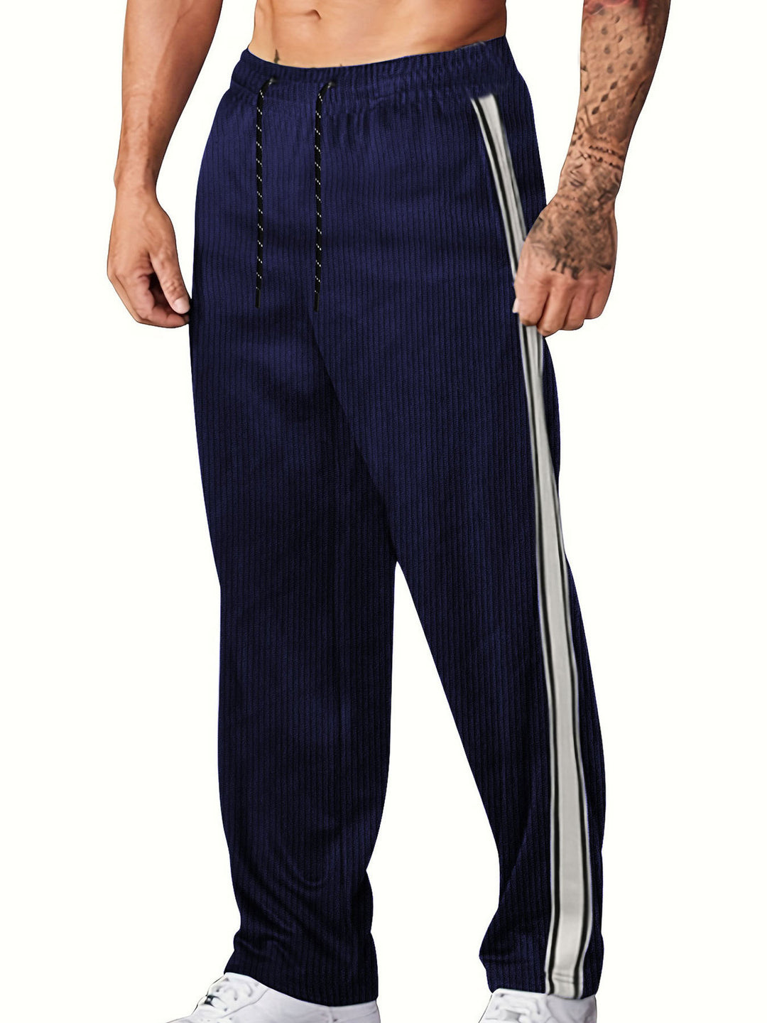Herren komfortable Freizeithose mit seitlichem Streifen Drune