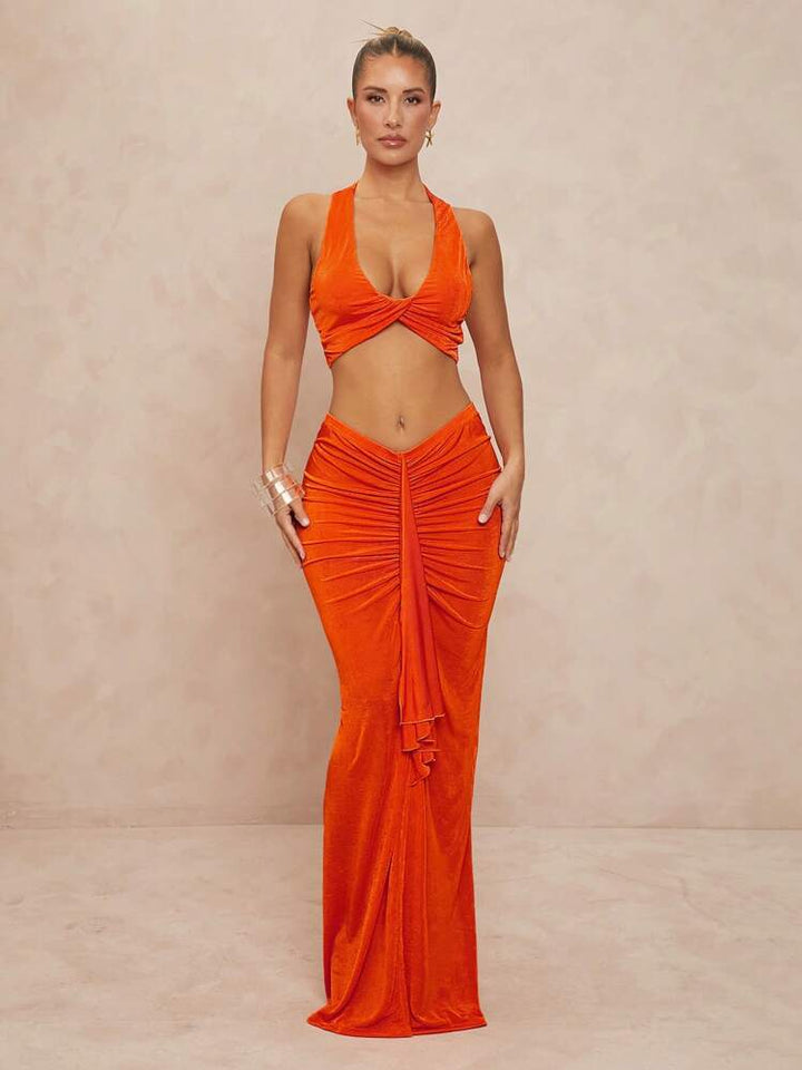 Damen elegantes Bodysuit mit Kreuz-Trageoption und seitlichem Schnitt Drune