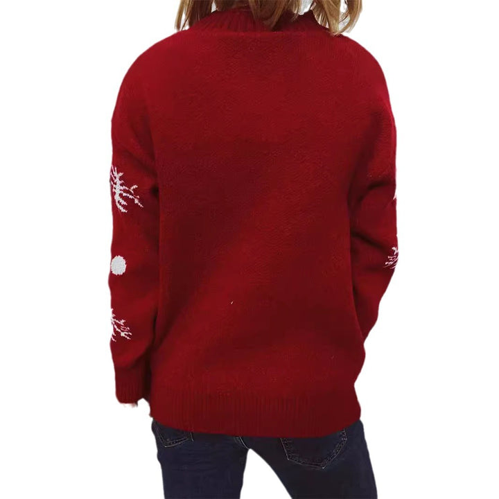 Damen Weihnachts-Pullover mit festlichem Rentier-Motiv und strukturiertem Strick Drune