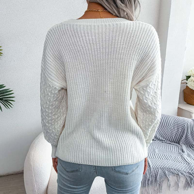 Drune | Strickpullover mit Strukturärmeln Acryl Bequem und Trendy