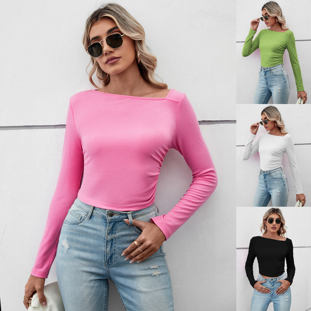 Damen Crop-Top mit elegantem Design und raffinierten Rüschendetails Drune