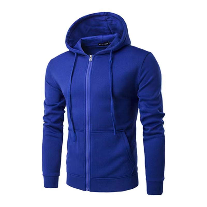 Herren nan schmal geschnittene Zip-Hoodie Jacke mit weichem Fleece-Innenfutter und Kängurutaschen Drune