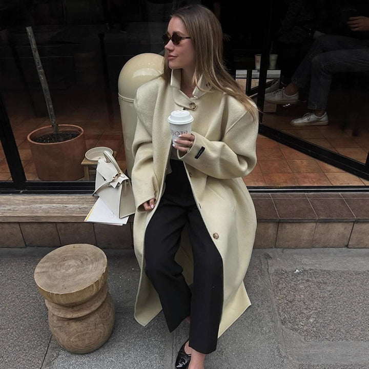 Damen elegante Wollmantel Drune