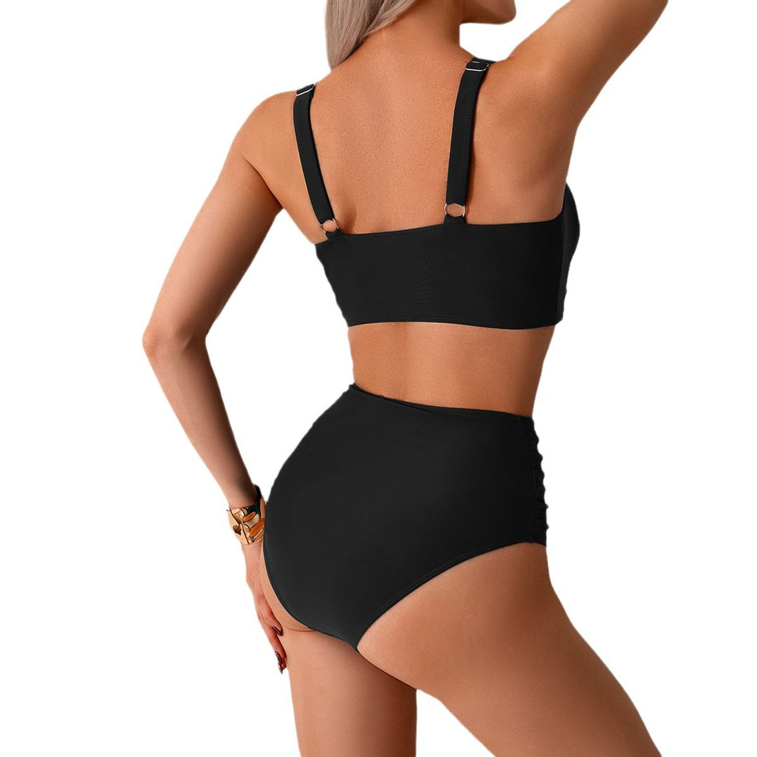 Damen Hochgeschnittenes Bikini-Set mit knotenförmigem Oberteil und figurschmeichelndem Design Drune