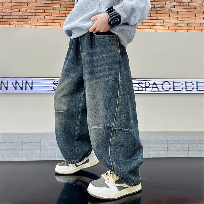 Damen weite Denim-Hose mit modernem Schnitt und lässigem Design Drune