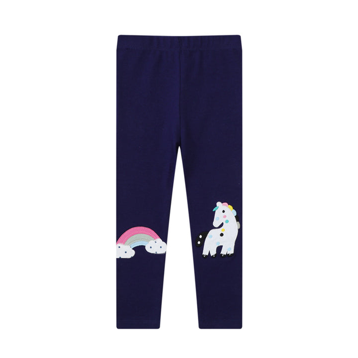Mädchen Leggings mit zauberhaften Einhorn- und Regenbogen-Applikationen Drune