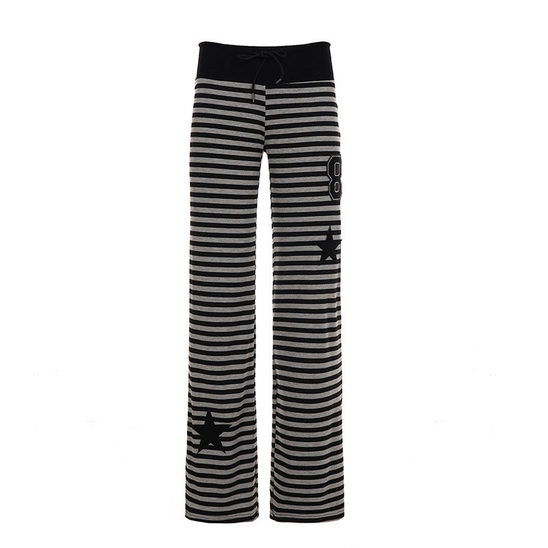 Damen Freizeithose mit gestreiftem Muster und praktischen Seitentaschen Drune